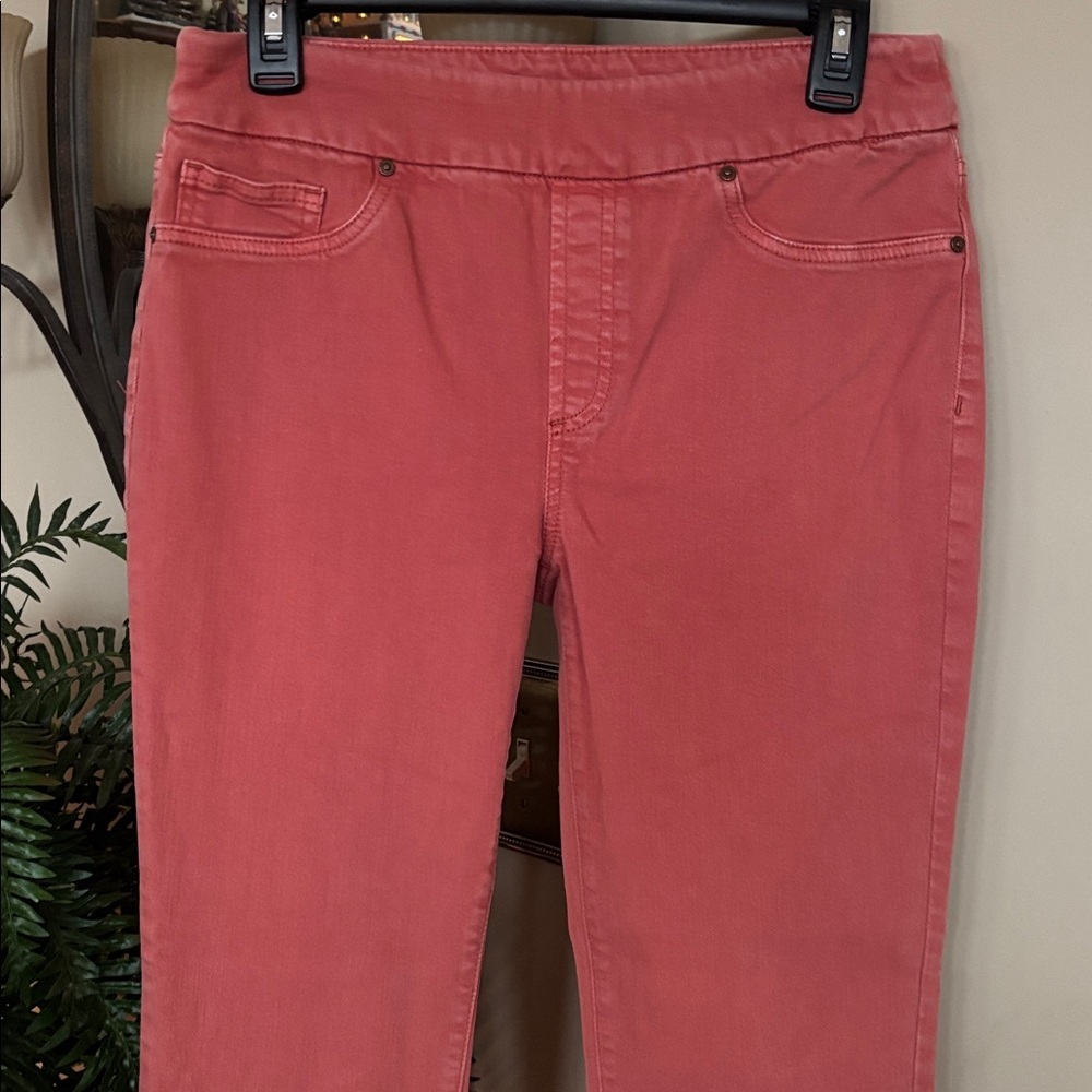 Chico's Pull On Jegging Ankle Denim Jeans Coral Cotton Stretch Skinny Slim - Picture 2 of 13